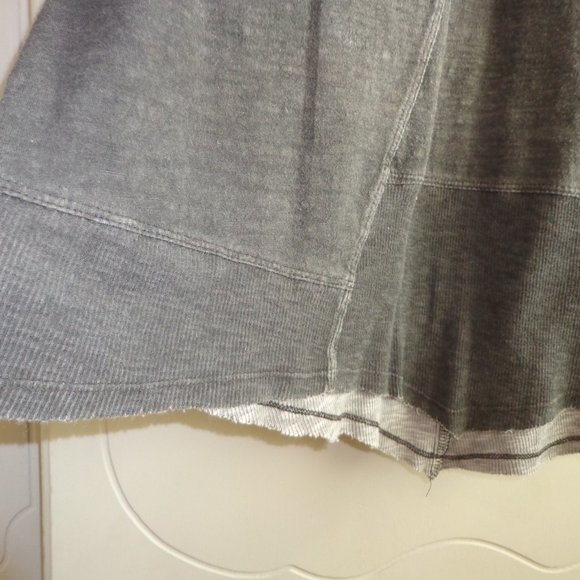 Lula B V-Neck Hi-Lo Heather Burn Out Tunic M Short Raglan Sleeves - Picture 7 of 16